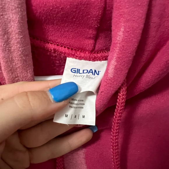 Custom Gildan Heavy Blend Pink Tie Dye Hoodie - Picture 2 of 3